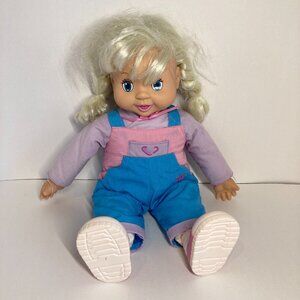 1996 Talkin Tots Play By Play Blonde Hair Girl Talking Interactive Doll 15"